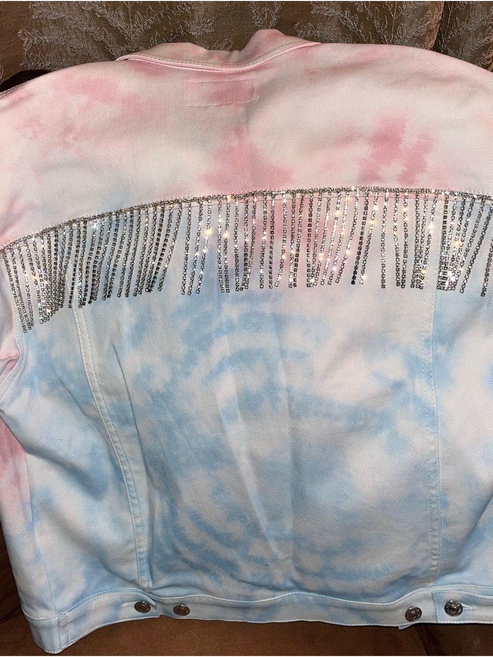 Chiara Ferragni Pink and Blue Tie-Dye Jean Jacket - Picture 2 of 5